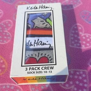 Keith Haring Men's Colorful Crew Socks - 3 Pack
